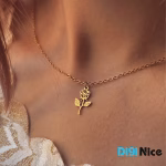 گردنبند طلا 18 عیار طرح گل
