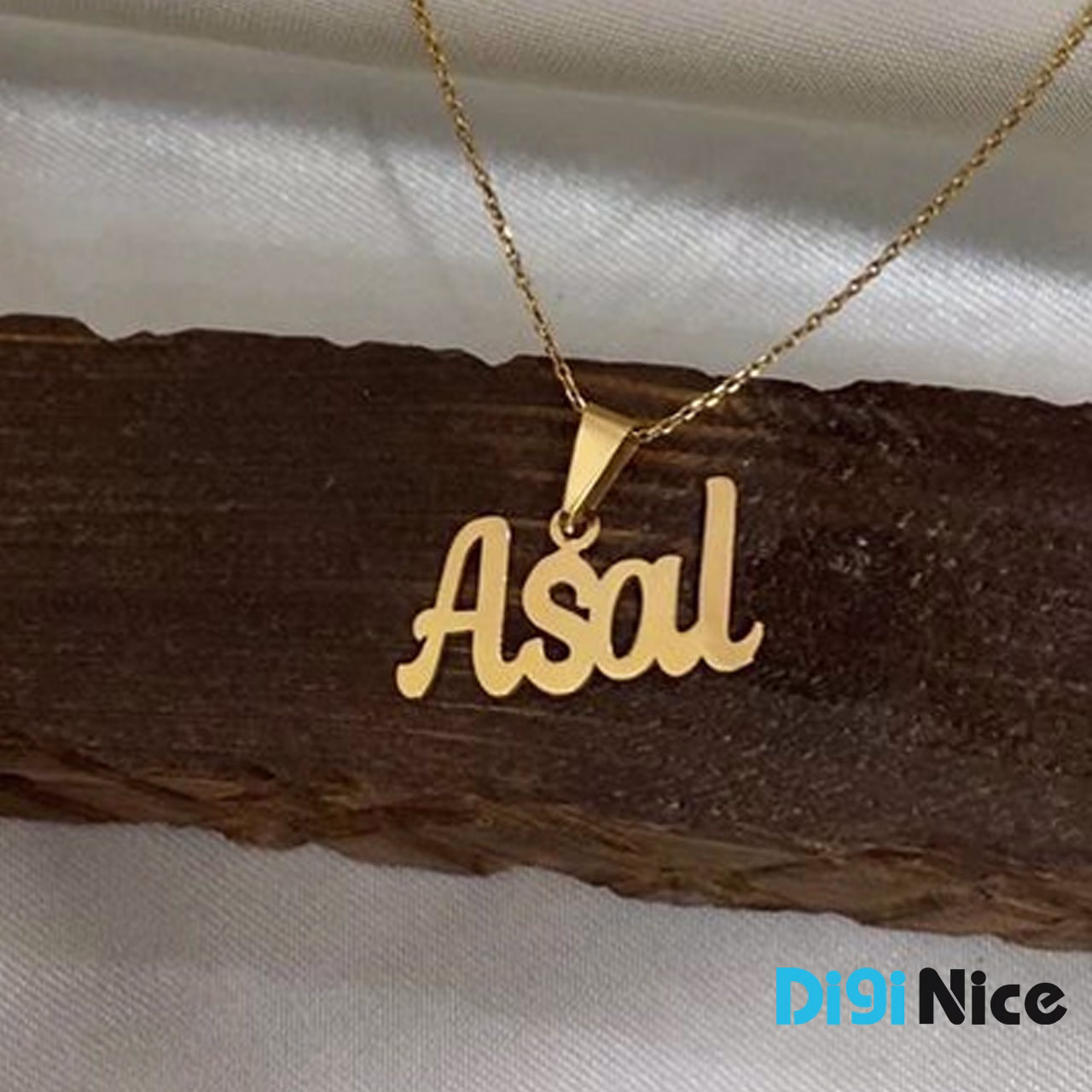 آویز گردنبند طلا 18 عیار طرح asal عسل
