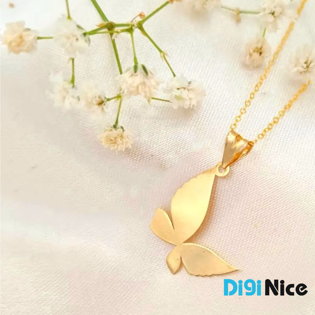 گردنبند طلا 18 عیار طرح پروانه (کد DN-P1125)