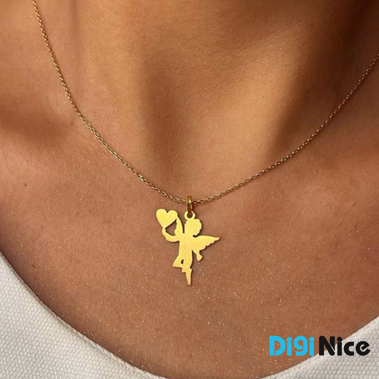 آویز گردنبند طلا 18 عیار طرح فرشته