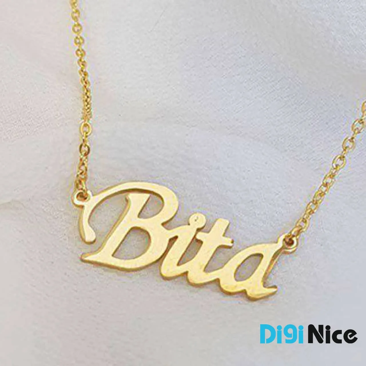 آویز گردنبند طلا 18 عیار طرح Bita بیتا (کد DN-P1292) - نمای جلو