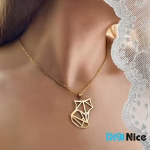 گردنبند طلا 18 عیار طرح روباه (کد DN-P1336)