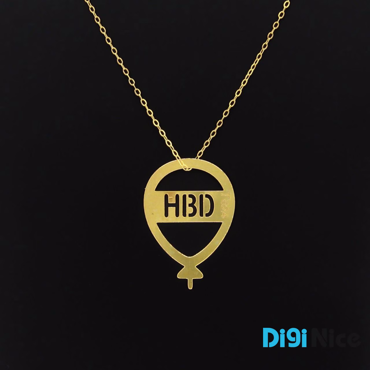 گردنبند طلا 18 عیار طرح HBD