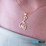 گردنبند طلا 18 عیار طرح عشق