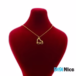 گردنبند طلا 18 عیار طرح قلب و بی نهایت (کد DN-P1523)