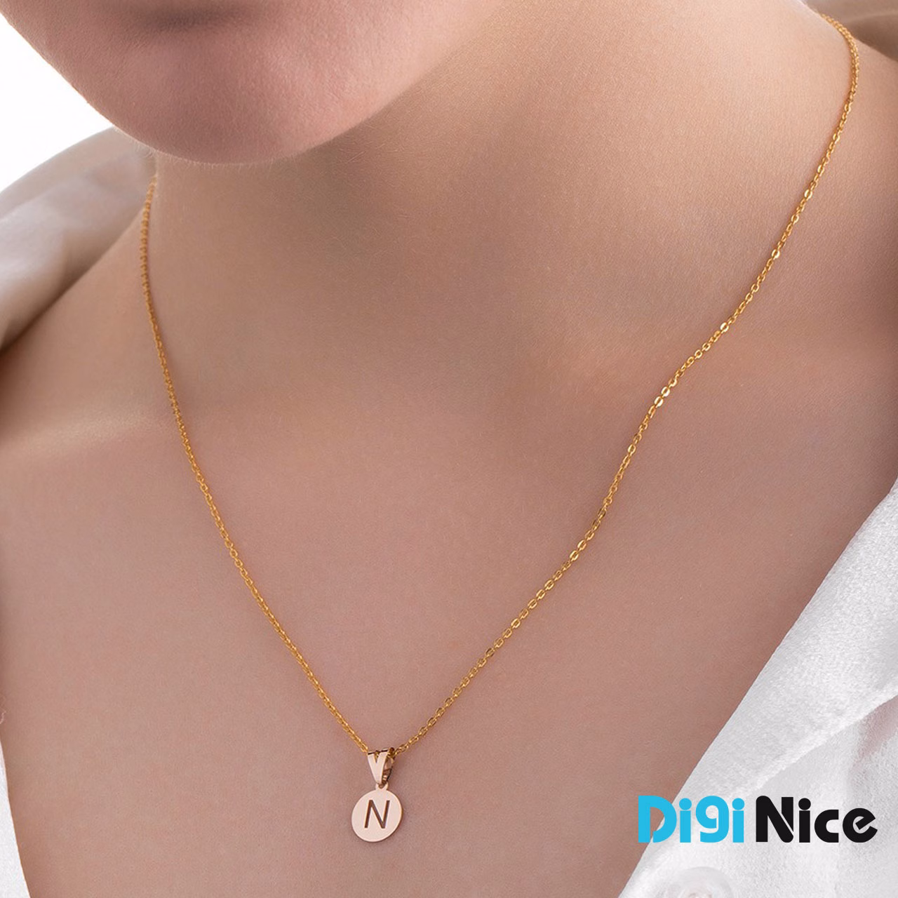گردنبند طلا 18 عیار طرح N