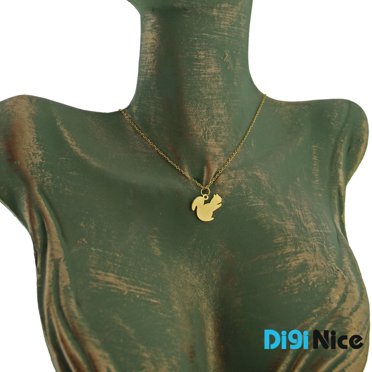 گردنبند طلا 18 عیار طرح سنجاب (کد DN-P1694)
