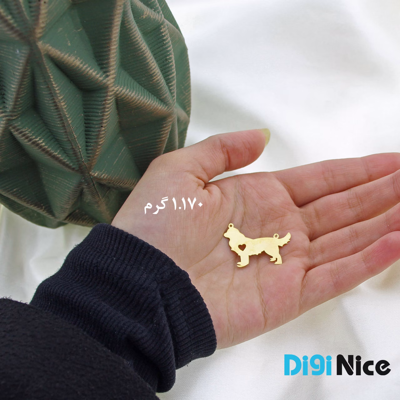 گردنبند طلا 18 عیار طرح سگ (کد DN-P1866)