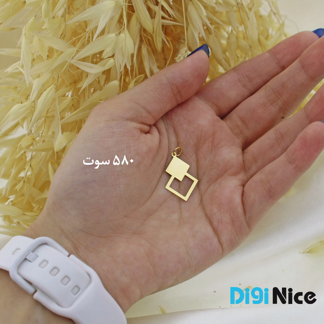 گردنبند طلا 18 عیار طرح لوزی (کد DN-P1808)