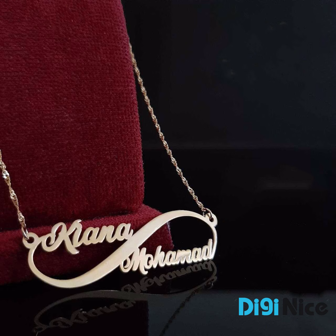 گردنبند طلا 18 عیار طرح محمد و کیانا