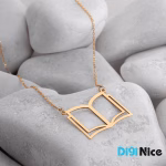 گردنبند طلا 18 عیار طرح کتاب