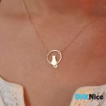 گردنبند طلا 18 عیار طرح گربه