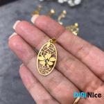 گردنبند طلا 18 عیار طرح گل
