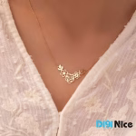 گردنبند طلا 18 عیار طرح گل