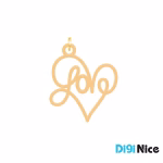 آویز گردنبند طلا 18 عیار طرح LOVE