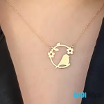 آویز گردنبند طلا 18 عیار طرح پرنده