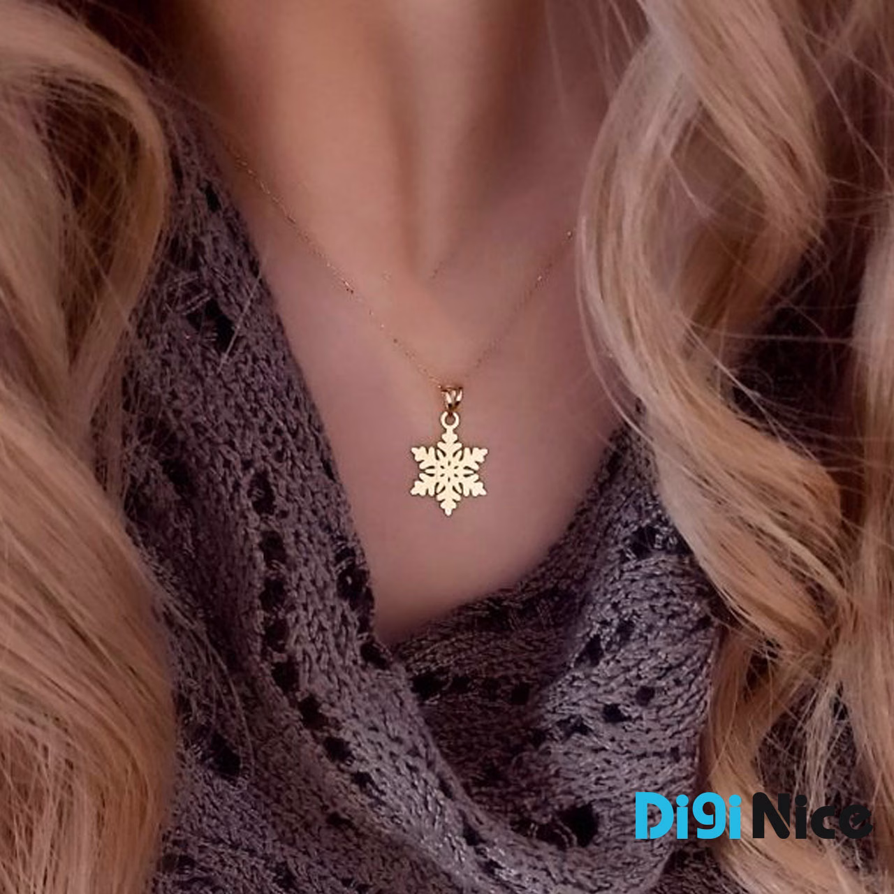 گردنبند طلا 18 عیار طرح برف