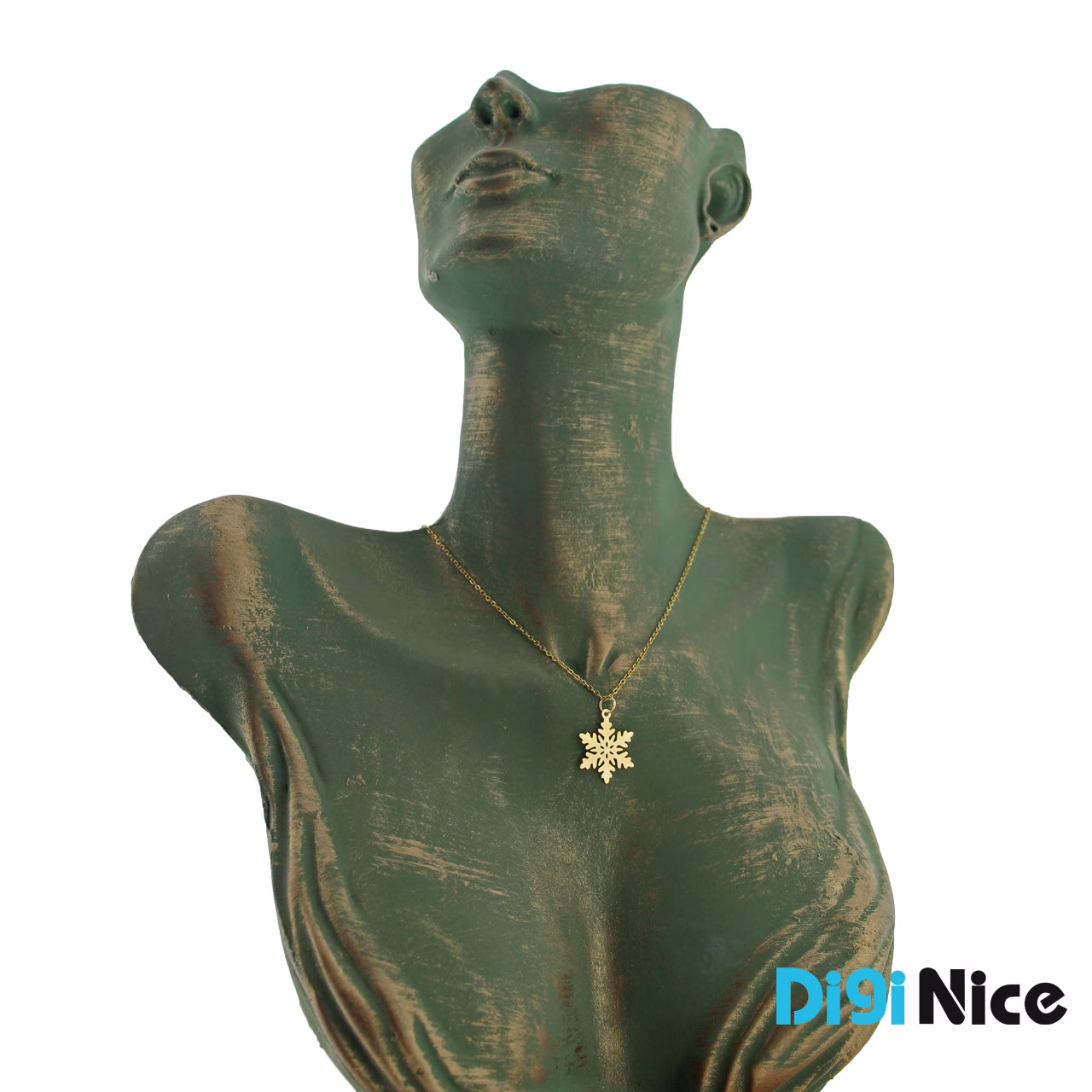 گردنبند طلا 18 عیار طرح برف (کد DN-P2042)