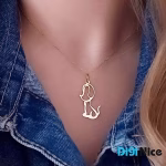 گردنبند طلا 18 عیار طرح سگ