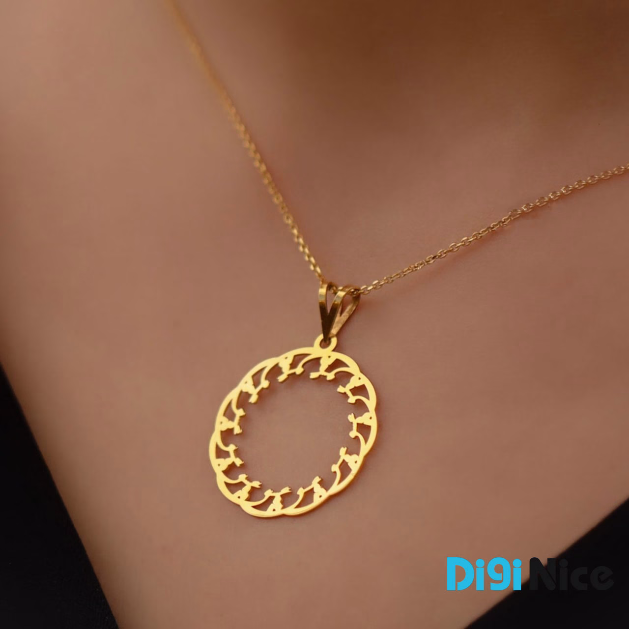 گردنبند طلا 18 عیار طرح عشق
