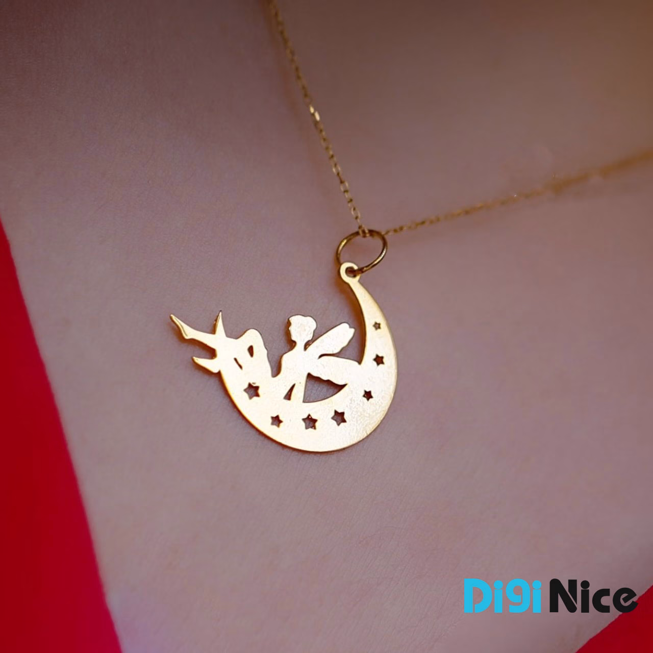 گردنبند طلا 18 عیار طرح فرشته