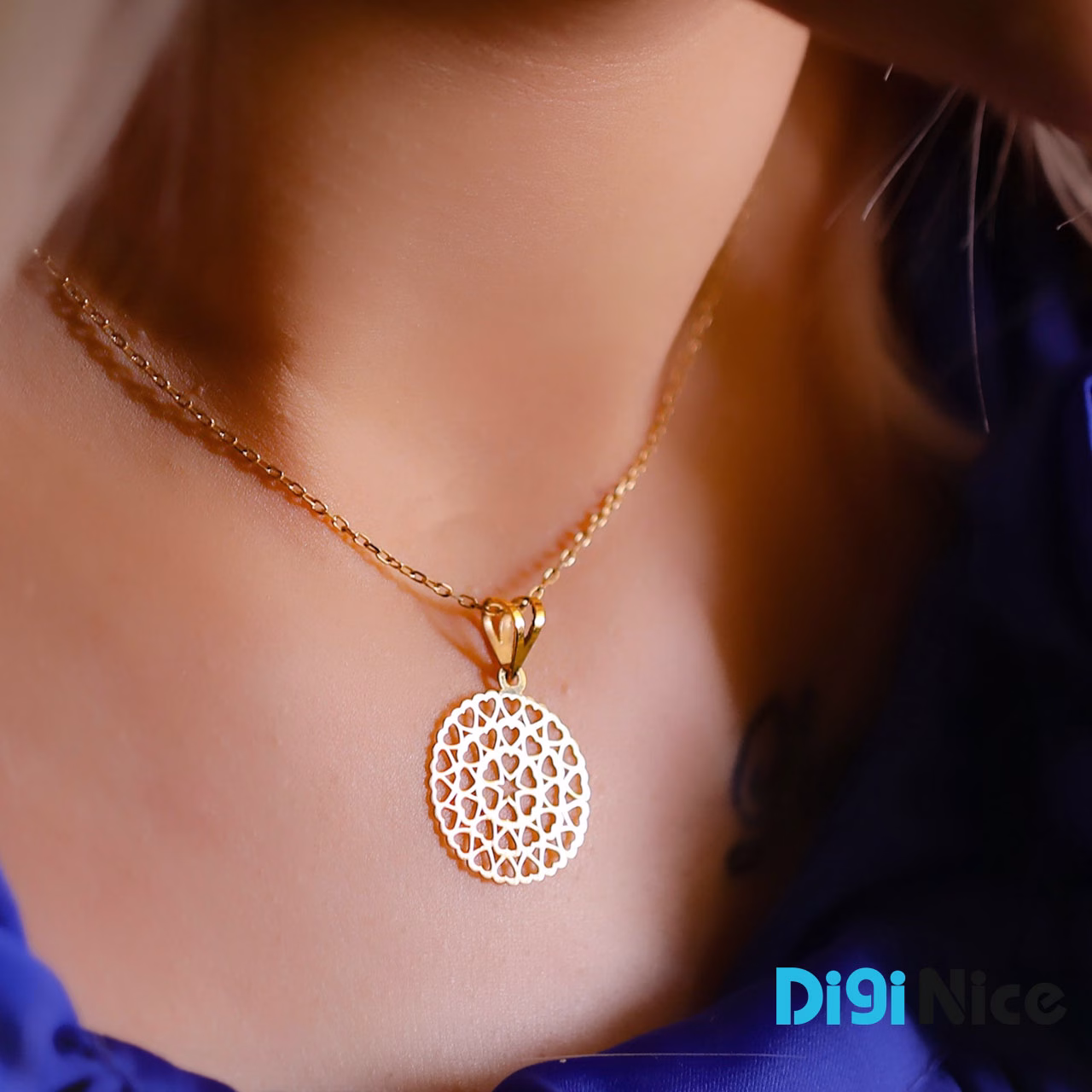 گردنبند طلا 18 عیار طرح قلب