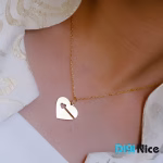 گردنبند طلا 18 عیار طرح قلب