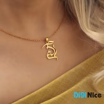 گردنبند طلا 18 عیار طرح نگین