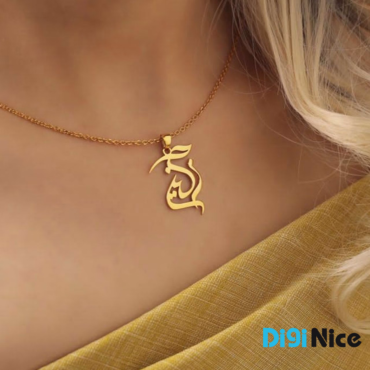 گردنبند طلا 18 عیار طرح نگین