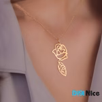 گردنبند طلا 18 عیار طرح گل