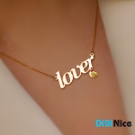 گردنبند طلا 18 عیار طرح lover