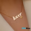 گردنبند طلا 18 عیار طرح lover