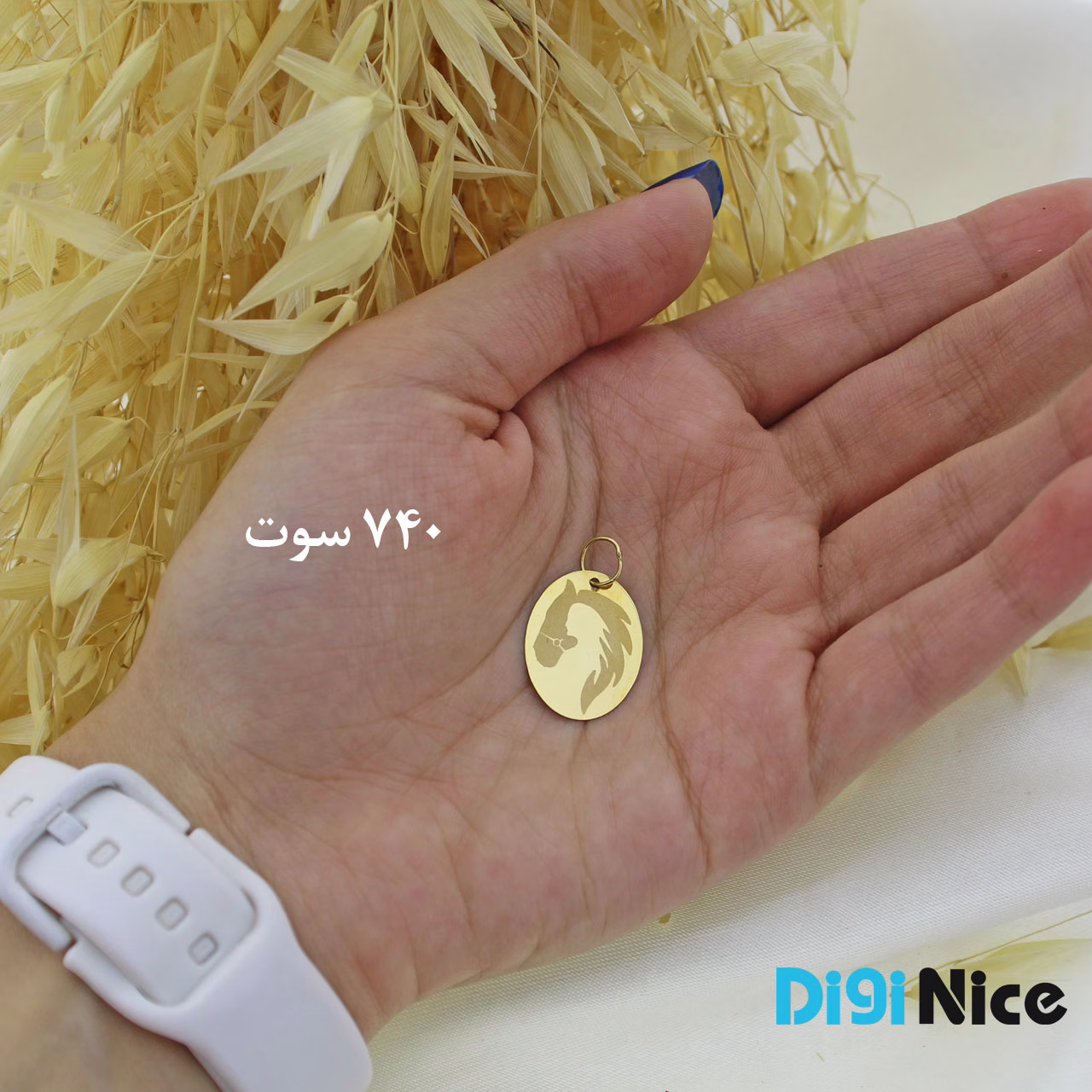 گردنبند طلا 18 عیار طرح اسب و دختر (کد DN-P2253)