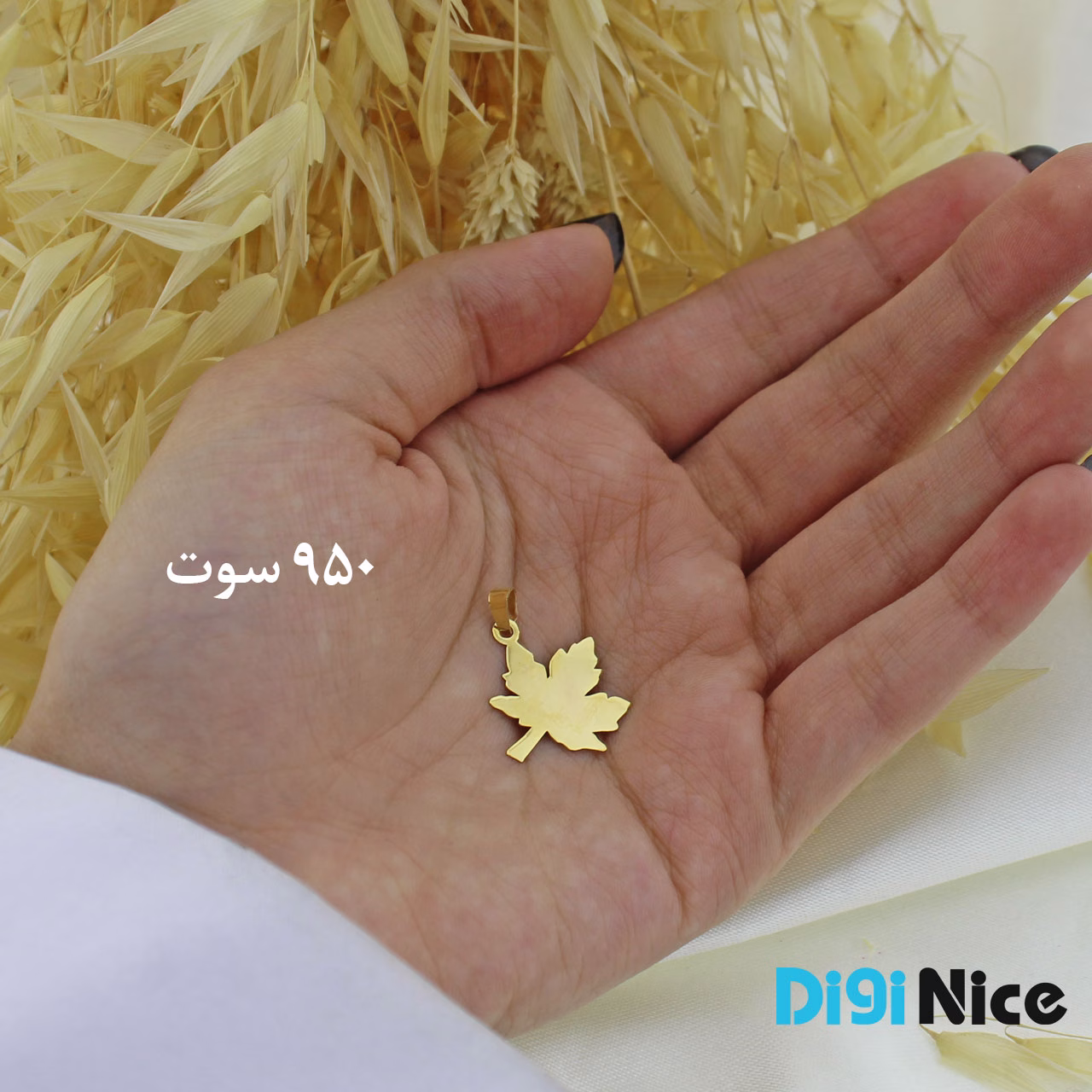 گردنبند طلا 18 عیار طرح برگ (کد DN-P2211)
