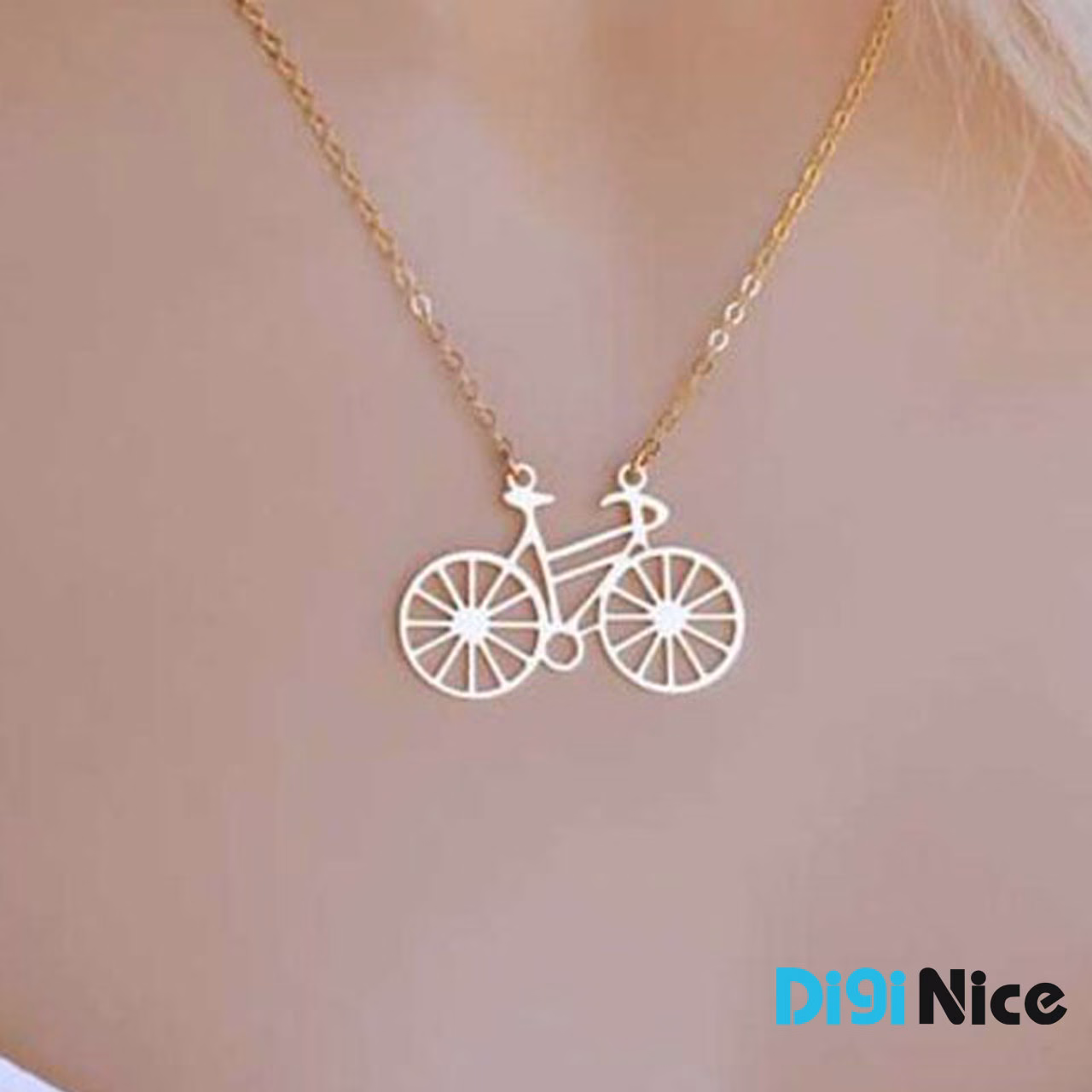 گردنبند طلا 18 عیار طرح دو چرخه