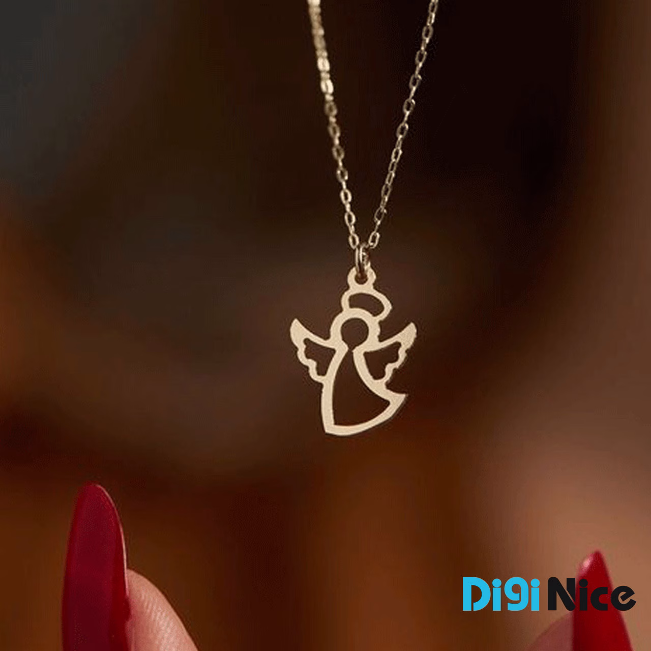 گردنبند طلا 18 عیار طرح فرشته