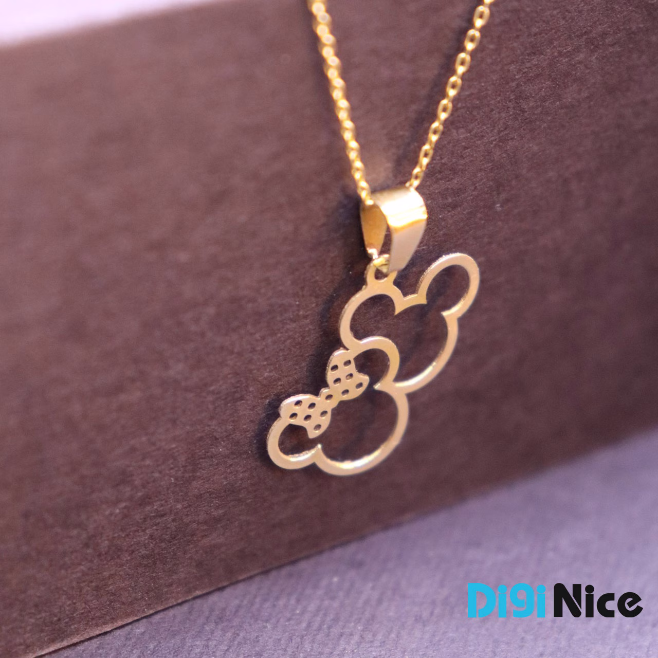 گردنبند طلا 18 عیار طرح میکی موس