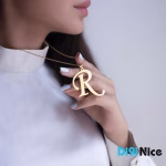گردنبند طلا 18 عیار طرح R