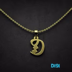 گردنبند طلا 18 عیار طرح ق