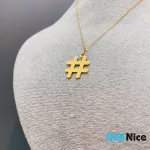 گردنبند طلا 18 عیار طرح هشتگ