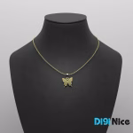 گردنبند طلا 18 عیار طرح پروانه