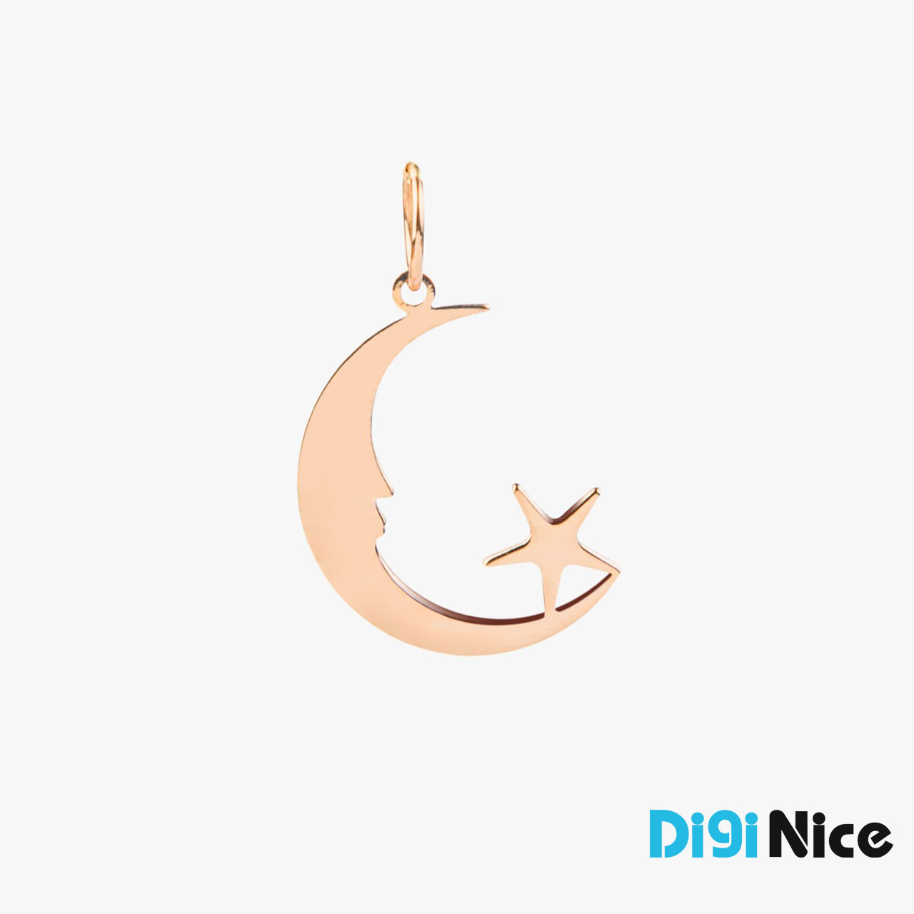 گردنبند طلا 18 عیار طرح ماه و ستاره