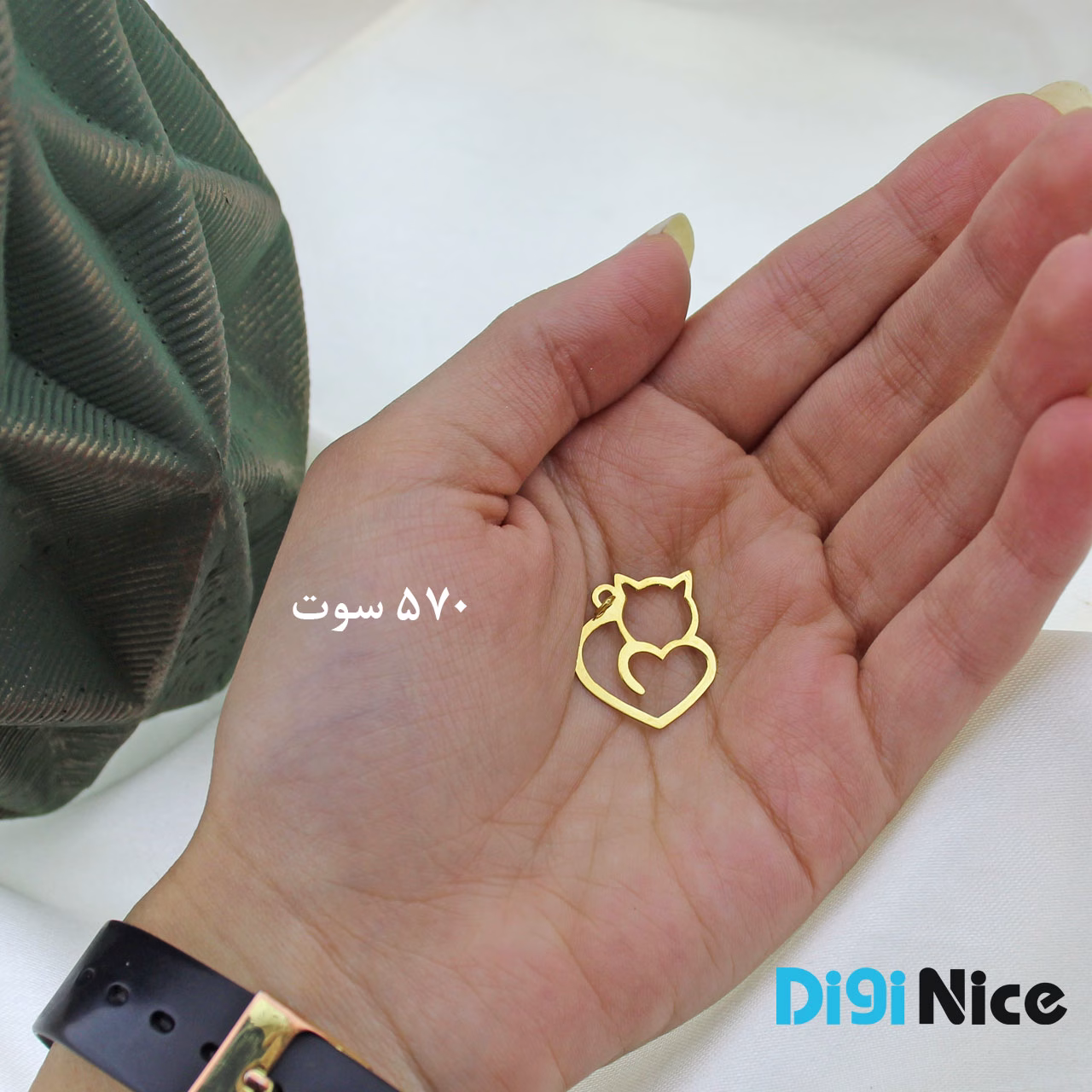 گردنبند طلا 18 عیار طرح گربه (کد DN-P2553)