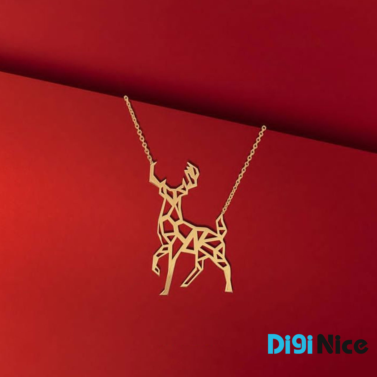 گردنبند طلا 18 عیار طرح گوزن
