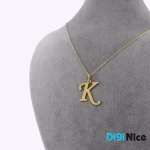 گردنبند طلا 18 عیار طرح K