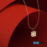 گردنبند طلا 18 عیار طرح love