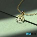 گردنبند طلا 18 عیار طرح برگ