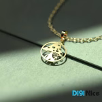 گردنبند طلا 18 عیار طرح قارچ