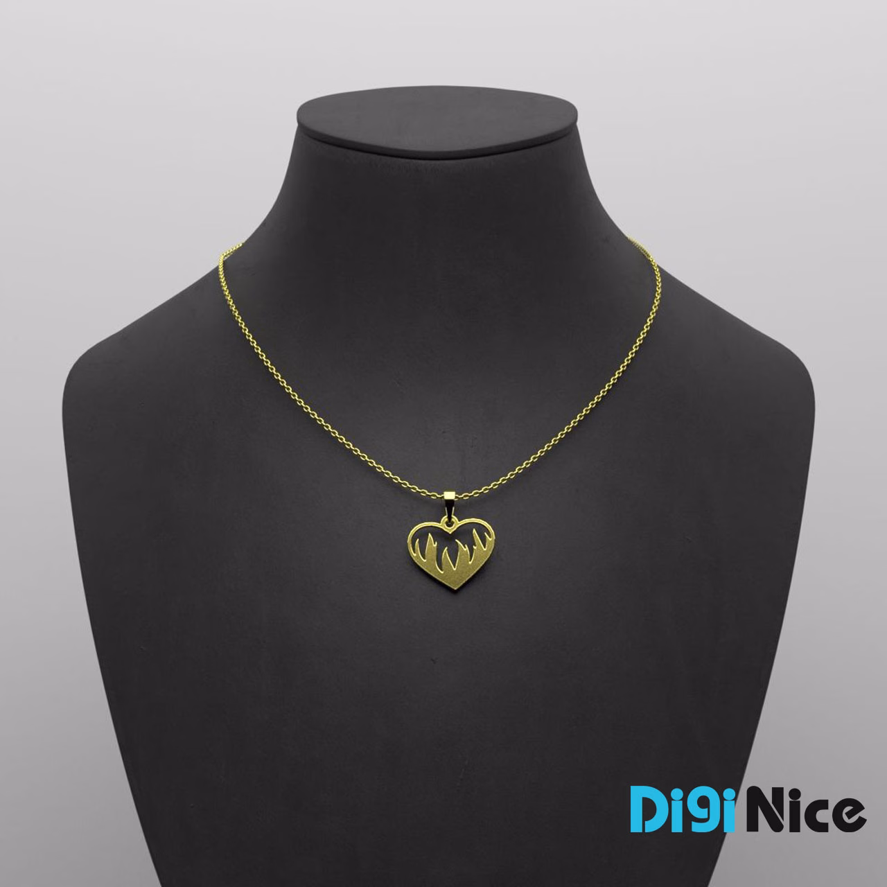 گردنبند طلا 18 عیار طرح قلب