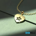 گردنبند طلا 18 عیار طرح قلب و ستاره
